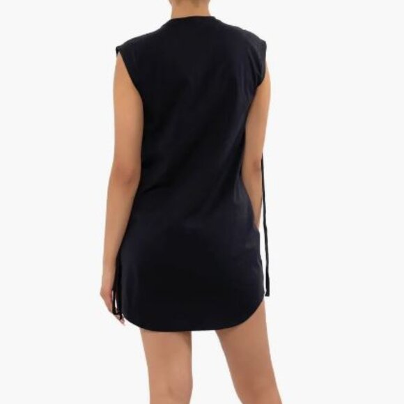 Women's Unity Fringe Lux Black T-Shirt Dress - Picture 3 of 6